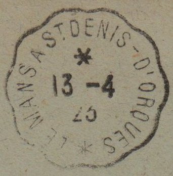 Sarthe : courrier-convoyeur ligne Le Mans - St Denis d'Orques